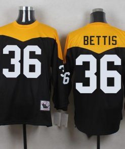 Mitchell And Ness 1967 Steelers #36 Jerome Bettis Black/Yelllow Throwback Men's Stitched NFL Jersey