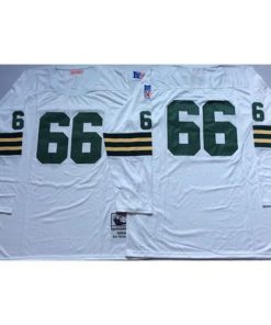Mitchell And Ness 1969 Green Bay Packers #66 Ray Nitschke White Throwback Stitched NFL Jersey Men's