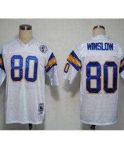 Mitchell And Ness 1984 Los Angeles Chargers #80 Kellen Winslow White Stitched NFL Jersey Men's