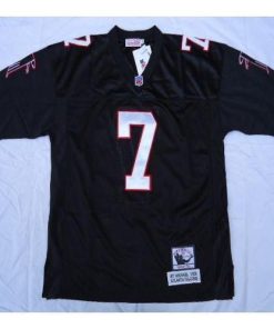 Mitchell And Ness Atlanta Falcons #7 Michael Vick Black Throwback Stitched NFL Jersey Men's