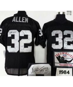 Mitchell And Ness Autographed Las Vegas Raiders #32 Marcus Allen Black Stitched Throwback NFL Jersey Men's