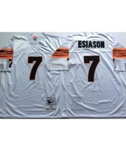 Mitchell And Ness Cincinnati Bengals #7 Boomer Esiason White Throwback Stitched NFL Jersey Men's
