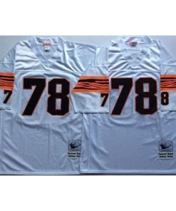 Mitchell And Ness Cincinnati Bengals #78 Anthony Munoz White Throwback Stitched NFL Jersey Men's