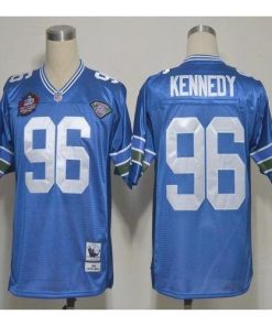 Mitchell And Ness Hall of Fame 2012 Seattle Seahawks #96 Cortez Kennedy Blue Stitched Throwback NFL Jersey Men's