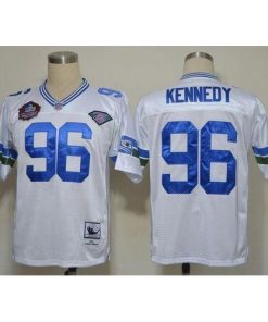 Mitchell And Ness Hall of Fame 2012 Seattle Seahawks #96 Cortez Kennedy White Stitched Throwback NFL Jersey Men's