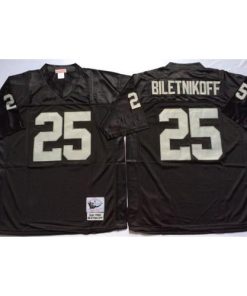 Mitchell And Ness Las Vegas Raiders #25 Fred Biletnikoff Black Throwback Stitched NFL Jersey Men's