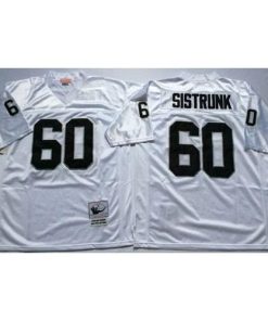 Mitchell And Ness Las Vegas Raiders #60 Otis Sistrunk White Throwback Stitched NFL Jersey Men's
