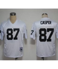 Mitchell And Ness Las Vegas Raiders #87 Dave Casper White Throwback Stitched NFL Jersey Men's