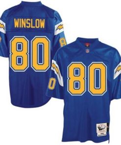 Mitchell And Ness Los Angeles Chargers #80 Kellen Winslow Blue Throwback Stitched NFL Jersey Men's
