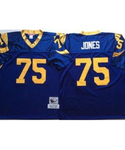 Mitchell And Ness Los Angeles Rams #75 Deacon Jones Blue Throwback Stitched NFL Jersey Men's