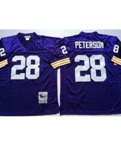 Mitchell And Ness Minnesota Vikings #28 Adrian Peterson Purple Throwback Stitched NFL Jersey Men's