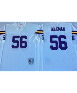 Mitchell And Ness Minnesota Vikings #56 Chris Doleman White Throwback Stitched NFL Jersey Men's