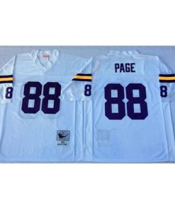 Mitchell And Ness Minnesota Vikings #88 Alan Page White Throwback Stitched NFL Jersey Men's