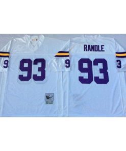 Mitchell And Ness Minnesota Vikings #93 John Randle White Throwback Stitched NFL Jersey Men's