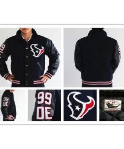 Mitchell And Ness NFL Houston Houston Texans #99 J.J. Watt Authentic Wool Jacket Men's