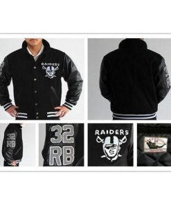 Mitchell And Ness NFL Las Vegas Las Vegas Raiders #32 Marcus Allen Authentic Wool Jacket Men's