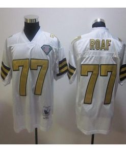 Mitchell And Ness New Orleans Saints #77 Willie Roaf White Stitched NFL Jersey Men's