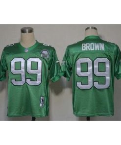 Mitchell And Ness Philadelphia Eagles #99 Jerome Brown Green Stitched Throwback NFL Jersey Men's