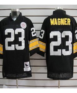 Mitchell And Ness Pittsburgh Steelers #23 Mike Wagner Black Stitched NFL Jersey Men's