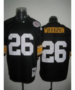 Mitchell And Ness Pittsburgh Steelers #26 Rod Woodson Black Stitched Throwback NFL Jersey Men's