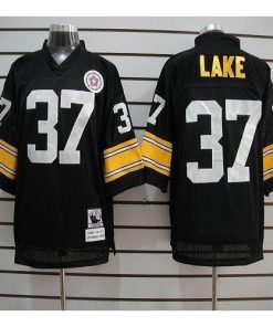 Mitchell And Ness Pittsburgh Steelers #37 Carnell Lake Black Stitched NFL Jersey Men's