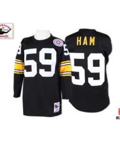 Mitchell And Ness Pittsburgh Steelers #59 Jack Ham Black Stitched Jersey Men's