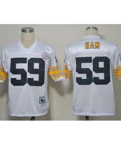 Mitchell And Ness Pittsburgh Steelers #59 Jack Ham White Stitched NFL Jersey Men's