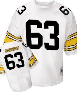 Mitchell And Ness Pittsburgh Steelers #63 Dermontti Dawson White Stitched NFL Jersey Men's