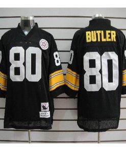 Mitchell And Ness Pittsburgh Steelers #80 Jack Butler Black Stitched NFL Jersey Men's