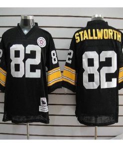 Mitchell And Ness Pittsburgh Steelers #82 John Stallworth Black Stitched NFL Jersey Men's