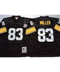 Mitchell And Ness Pittsburgh Steelers #83 Heath Miller Black Throwback Stitched NFL Jersey Men's