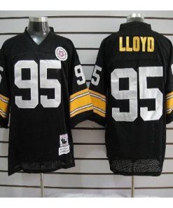 Mitchell And Ness Pittsburgh Steelers #95 Greg Lloyd Black Stitched Jersey Men's