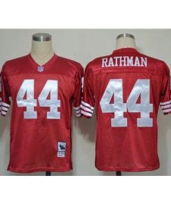Mitchell And Ness San Francisco 49ers #44 Tom Rathman Red Stitched Throwback NFL Jersey Men's