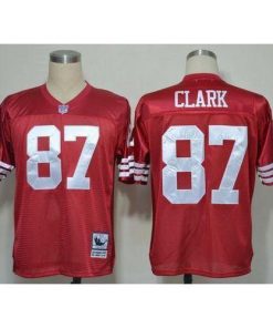Mitchell And Ness San Francisco 49ers #87 Dwight Clark Red Stitched Throwback NFL Jersey Men's
