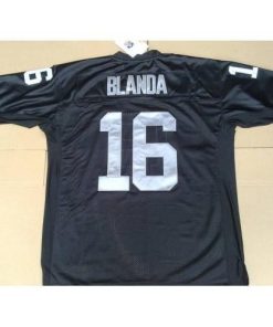 Mitchell and Ness Las Vegas Raiders #16 George Blanda Black Stitched Throwback NFL Jersey Men's