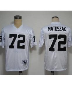 Mitchell and Ness Las Vegas Raiders #72 John Matuszak White Stitched NFL Jersey Men's