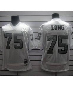 Mitchell and Ness Las Vegas Raiders #75 Howie Long White Silver No. Stitched NFL Jersey Men's