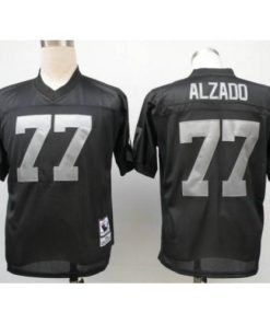 Mitchell and Ness Las Vegas Raiders #77 Lyle Alzado Black Stitched Throwback NFL Jersey Men's