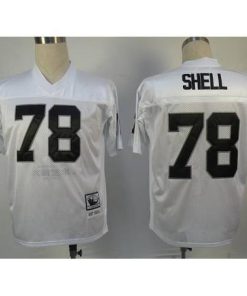Mitchell and Ness Las Vegas Raiders #78 Art Shell White Stitched NFL Jersey Men's
