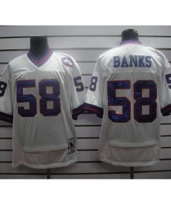 Mitchell and Ness New York Giants #58 Carl Banks White Stitched NFL Jersey Men's