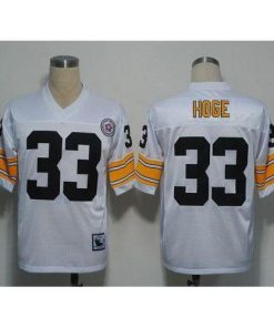 Mitchell and Ness Pittsburgh Steelers #33 Merril Hoge White Stitched NFL Jersey Men's