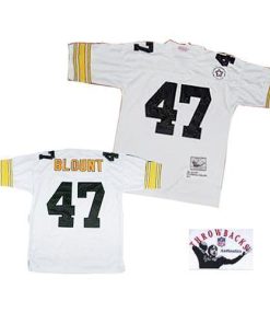 Mitchell and Ness Pittsburgh Steelers #47 Mel Blount White Stitched Throwback NFL Jersey Men's