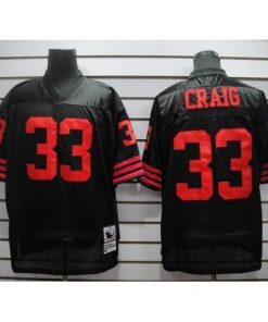 Mitchell and Ness San Francisco 49ers #33 Roger Craig Black Stitched Throwback NFL Jersey Men's