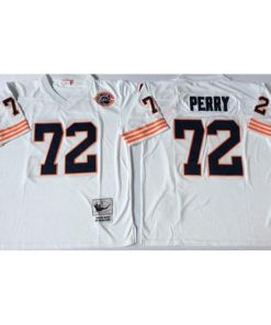 Mitchell&Ness Chicago Bears #72 William Perry White Big No. Throwback Stitched NFL Jersey Men's