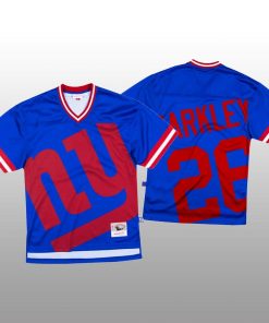 NFL New York Giants #26 Saquon Barkley Blue Men's Mitchell & Nell Big Face Fashion Limited NFL Jersey