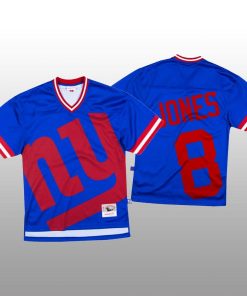 NFL New York Giants #8 Daniel Jones Blue Men's Mitchell & Nell Big Face Fashion Limited NFL Jersey