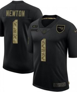 New England New England Patriots #1 Cam Newton Men's Nike 2020 Salute To Service Camo Limited NFL Jersey Black Men's