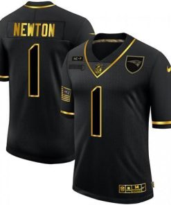 New England New England Patriots #1 Cam Newton Men's Nike 2020 Salute To Service Golden Limited NFL Jersey Black Men's