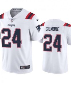 New England New England Patriots #24 Stephon Gilmore Men's Nike White 2020 Vapor Limited Jersey Men's