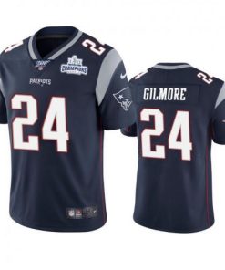 New England New England Patriots #24 Stephon Gilmore Navy Super Bowl LIII Champions Vapor Limited NFL Jersey Men's